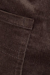 Product shot of The Keepers Cord Pull On Pant in colour Darkcocoa, detail