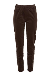 Product shot of The Keepers Cord Pull On Pant in colour Darkcocoa, from the front