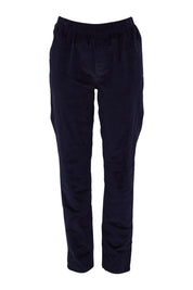 Product shot of The Keepers Cord Pull On Pant in colour Darknavy (Blue), from the front