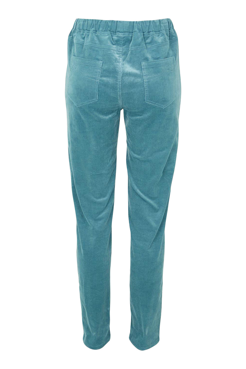 Product shot of The Keepers Cord Pull On Pant in colour Denim (Blue), from the back