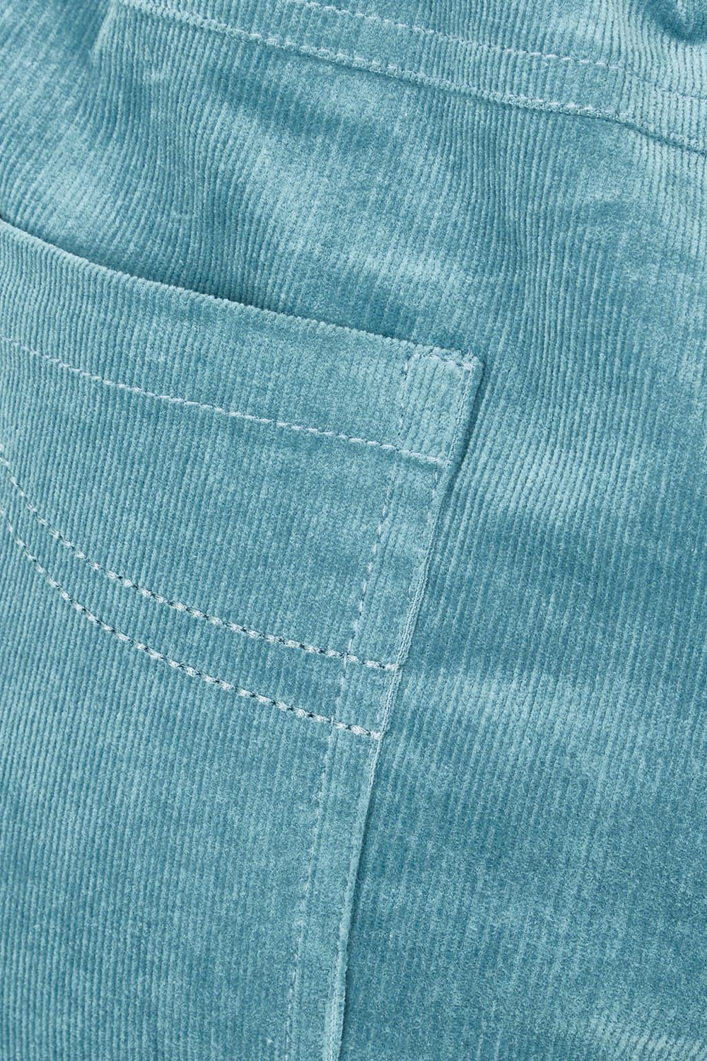 Product shot of The Keepers Cord Pull On Pant in colour Denim (Blue), detail