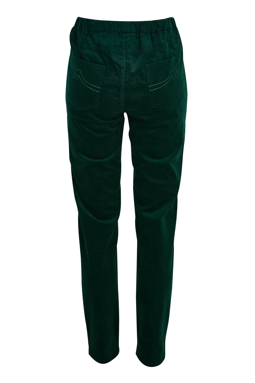 Product shot of The Keepers Cord Pull On Pant in colour Forest (Green), from the back