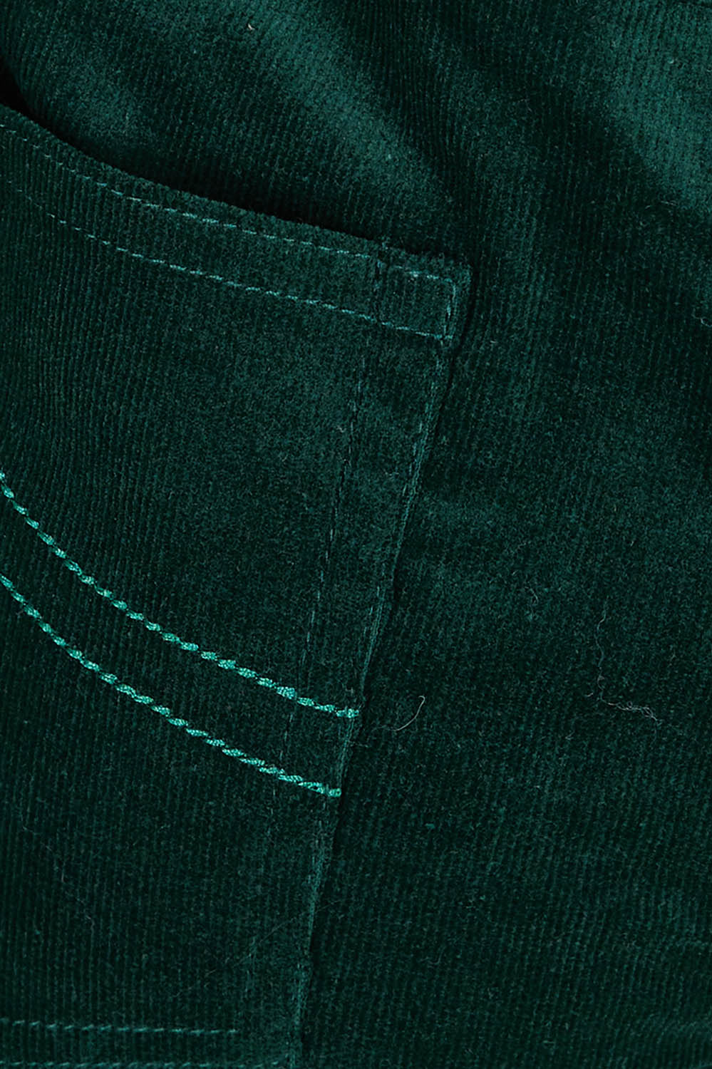 Product shot of The Keepers Cord Pull On Pant in colour Forest (Green), detail