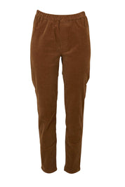 Product shot of The Keepers Cord Pull On Pant in colour Mushroom, from the front
