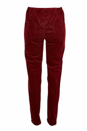 Product shot of The Keepers Cord Pull On Pant in colour Shiraz (Red), from the back