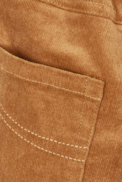 Product shot of The Keepers Cord Pull On Pant in colour Tan, detail