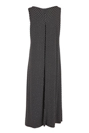 Product shot of The Easy Wear Print Maxi Dress in colour Blackspot (Black), from the back