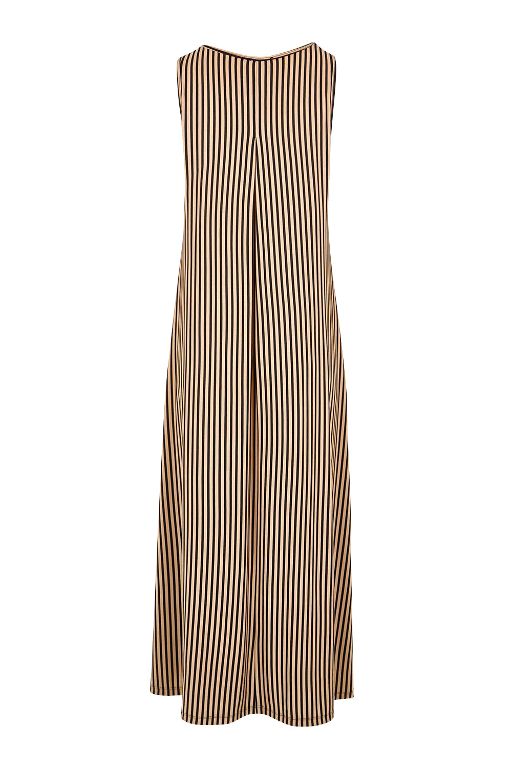 Product shot of the The Easy Wear Print Maxi Dress – Blacktan in colour Blacktan, from the back