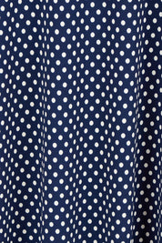 Product shot of The Easy Wear Print Maxi Dress in colour Navydot (Blue), detail