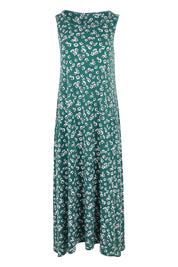 Product shot of The Easy Wear Print Maxi Dress in colour Sagefleur (Green), from the front