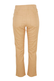 Product shot of The 7/8 Pull On Coloured Jean in colour Tan, from the back