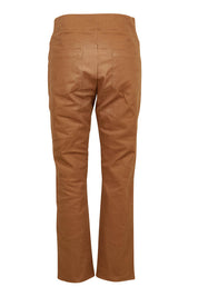 Product shot of The 7/8 Pull On Coloured Jean in colour Tobacco, from the back