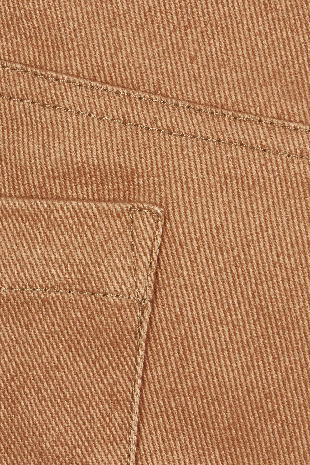 Product shot of The 7/8 Pull On Coloured Jean in colour Tobacco, detail