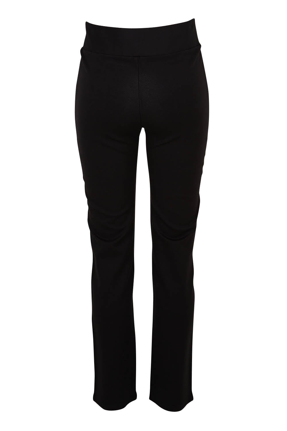 Product shot of The Ponte Pinstitch Pull On Pant in colour Black (Black), from the back