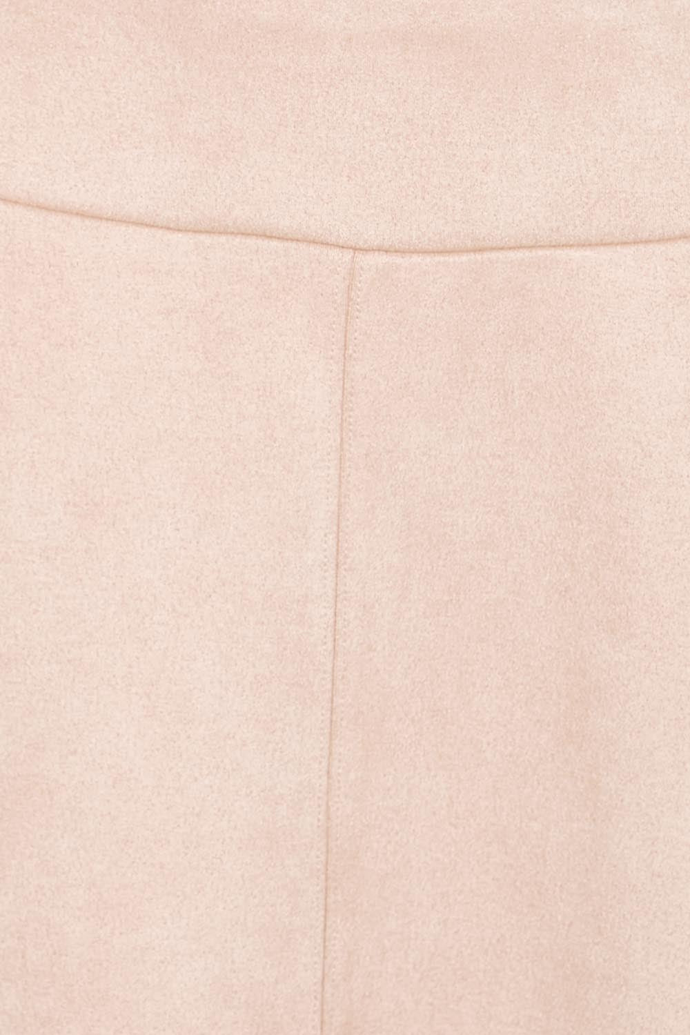 Product shot of the The Luxe Faux Suede Skirt – Baci in colour Baci, showing detail