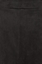 Product shot of The Luxe Faux Suede Skirt in colour Black (Black), detail