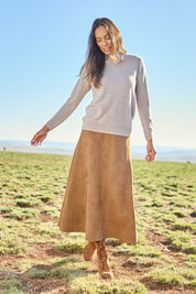 The Luxe Faux Suede Skirt – Tan