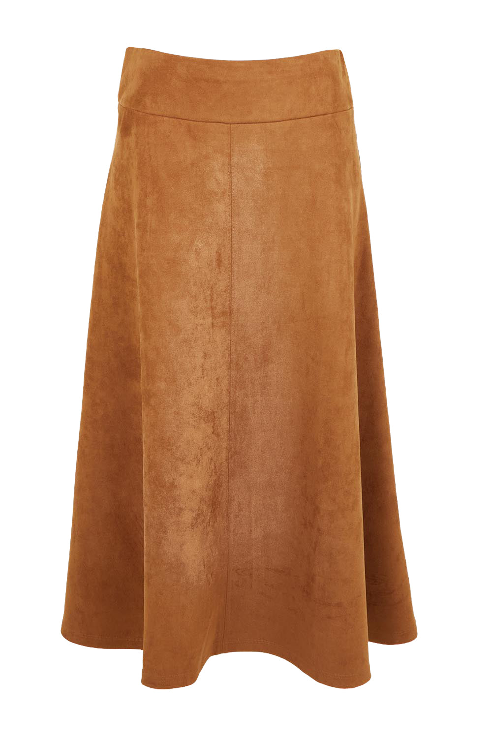 Brown suede skirt on a white background