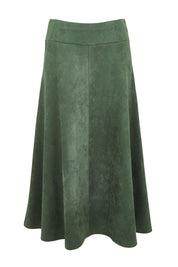 The Luxe Faux Suede Skirt – Pinegreen