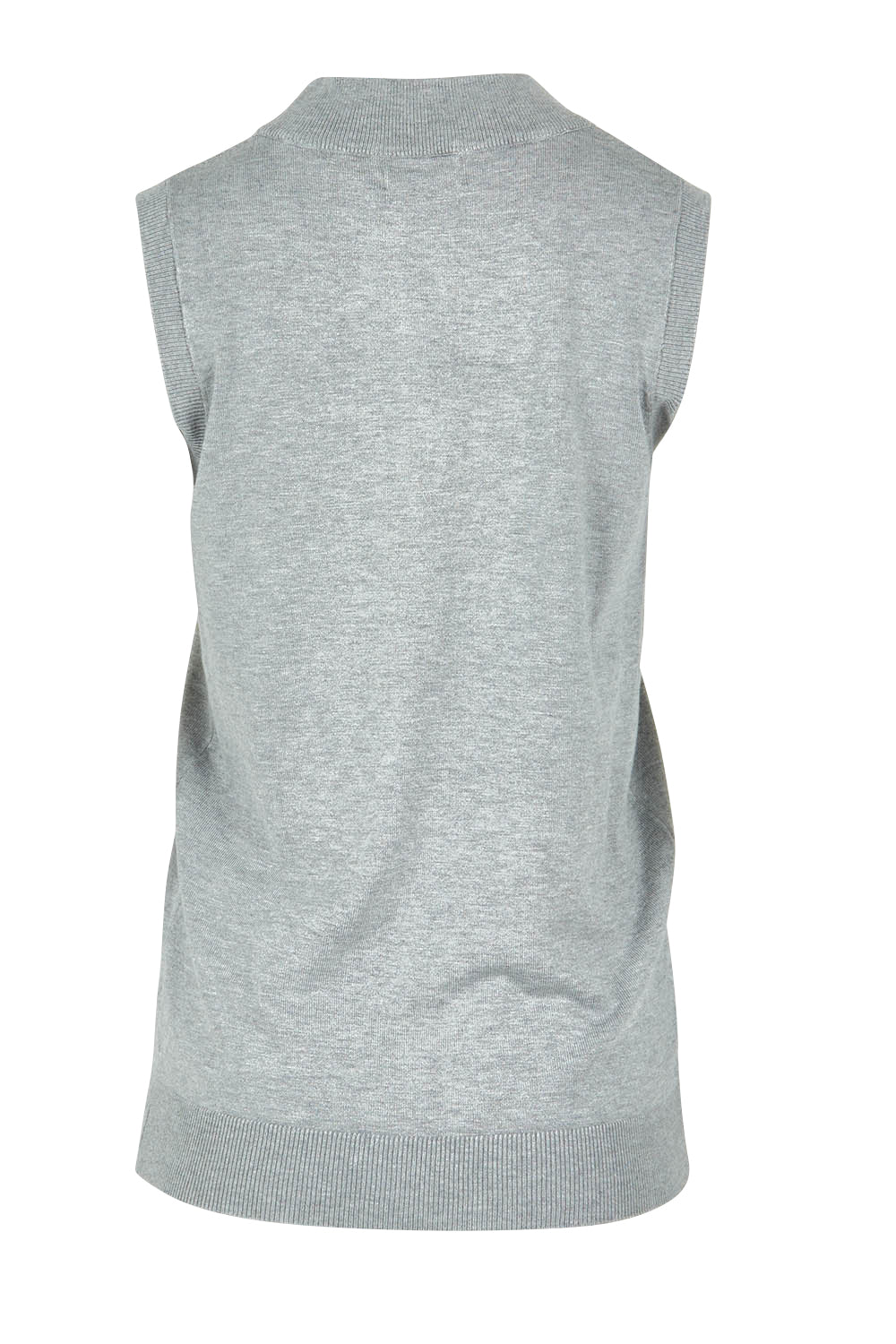 Product shot of The All Season Sleeveless Tank in colour Silvergrey (Grey), from the back