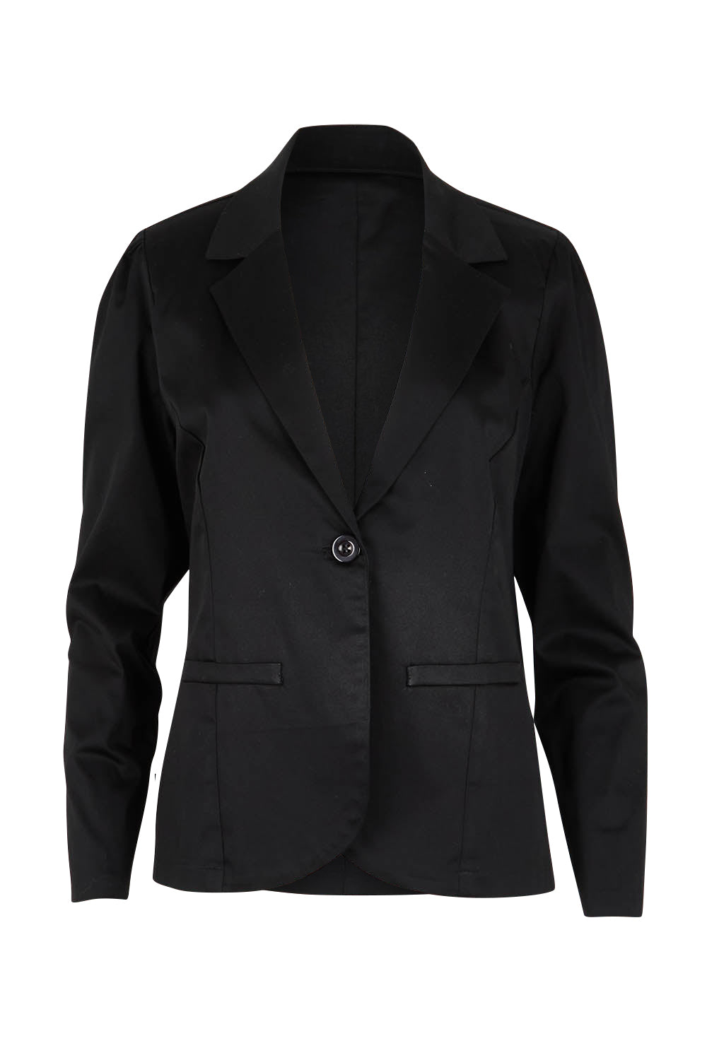 Product shot of The Everywear Cotton Blazer in colour Black (Black), from the front