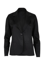 Product shot of The Everywear Cotton Blazer in colour Black (Black), from the front