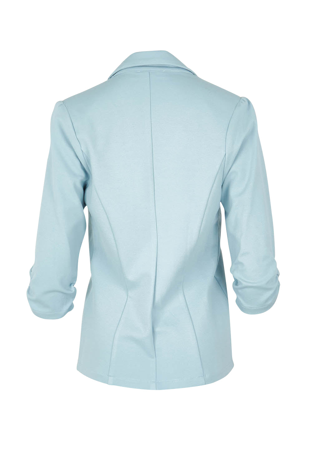 Product shot of The Everyday Ponte Blazer in colour Skyblue (Blue), from the back