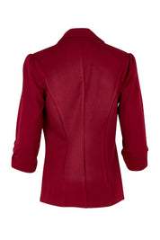 Product shot of The Everyday Ponte Blazer in colour Wildberry (Red), from the back