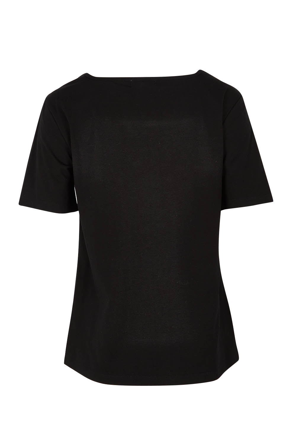 Product shot of The Keepers Square Neck Tee in colour Black (Black), from the back
