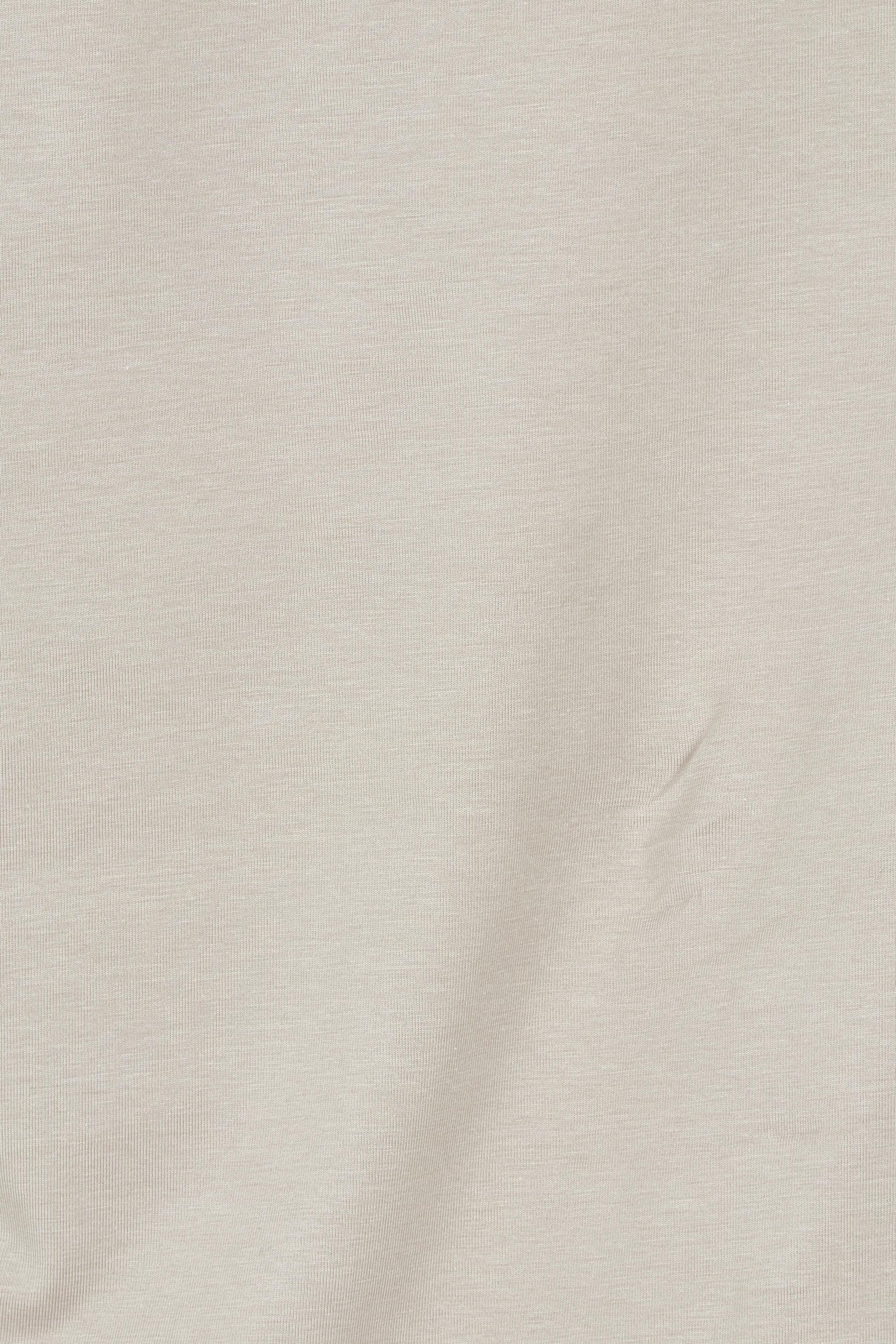 Product shot of The Keepers Square Neck Tee in colour Latte, detail