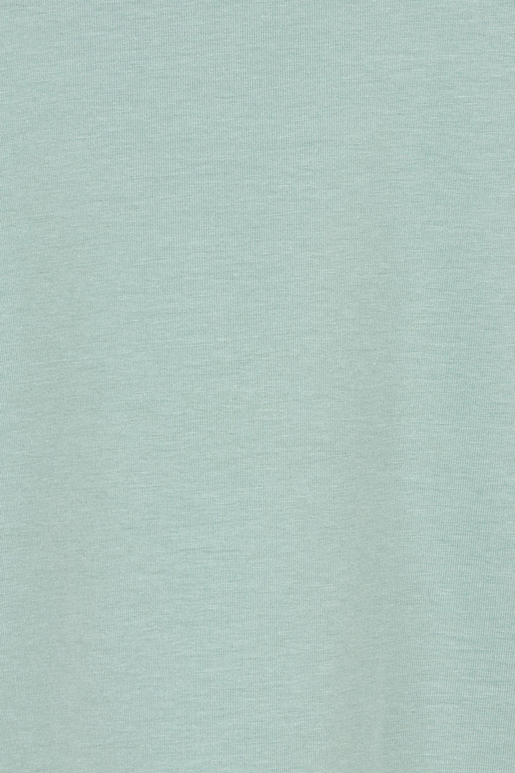 Product shot of The Keepers Square Neck Tee in colour Sage (Green), detail
