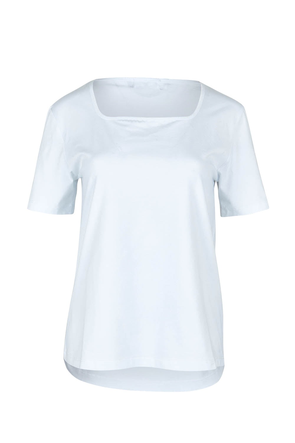 Product shot of The Keepers Square Neck Tee in colour White (White), from the front