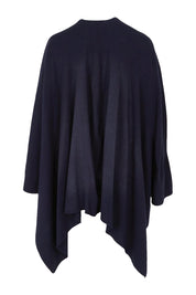 Product shot of The Every Season Poncho in colour Darknavy (Blue), from the back