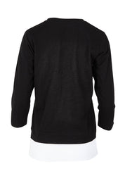 Product shot of The Keepers Layered Tee in colour Black (Black), from the back