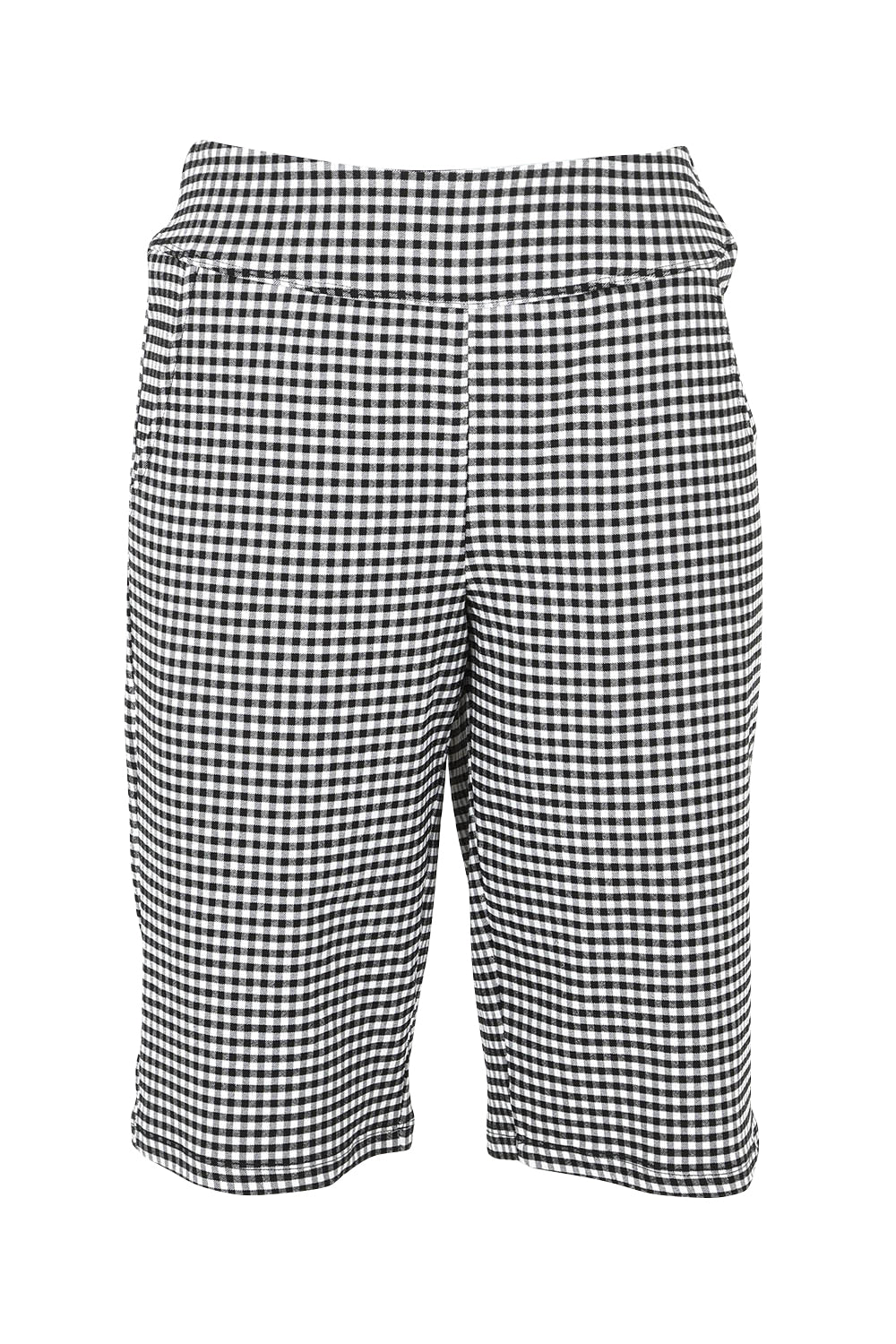 Product shot of The Keepers Check Cotton Short in colour Blackwhite (Black), from the front