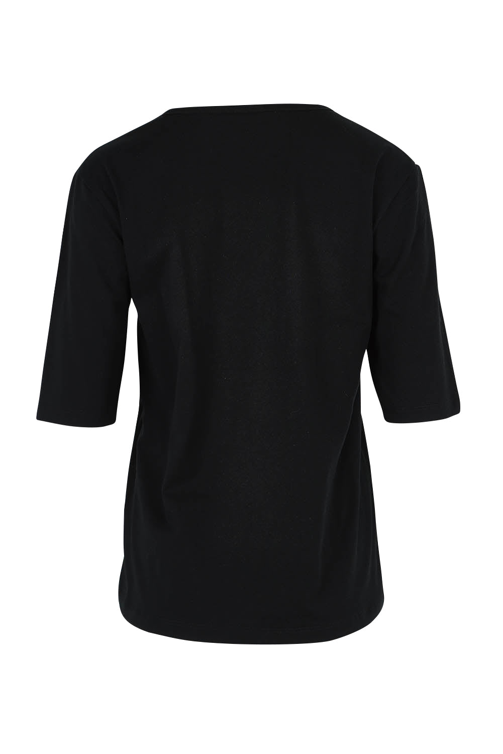 Product shot of The Luxe Pima Cotton Tee in colour Black (Black), from the back
