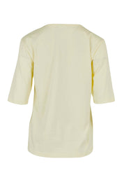 Product shot of The Luxe Pima Cotton Tee in colour Lemon, from the back