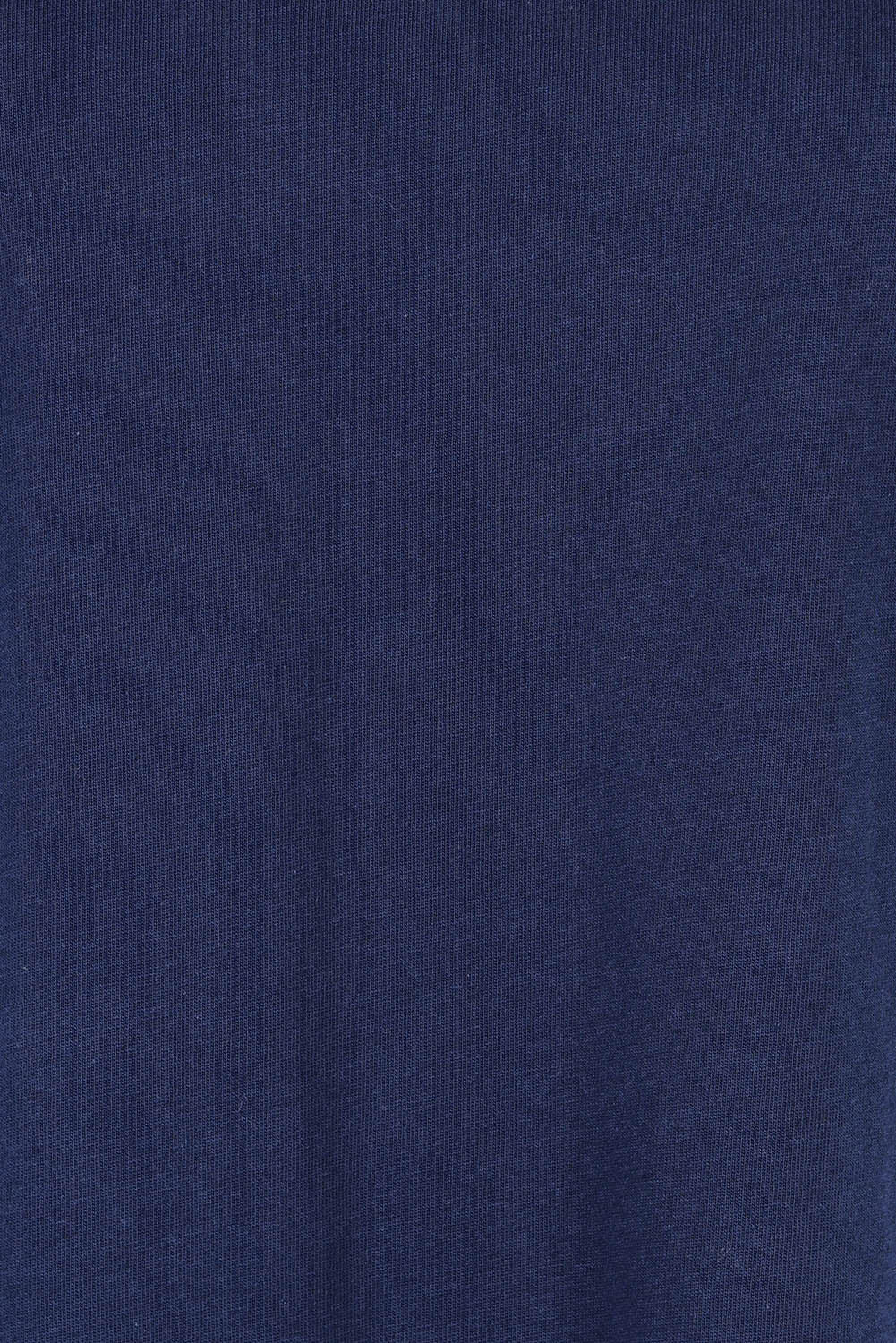 Product shot of The Luxe Pima Cotton Tee in colour Navy (Blue), detail