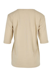 Product shot of The Luxe Pima Cotton Tee in colour Nougat, from the back