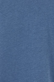 Product shot of The Luxe Pima Cotton Tee in colour Opal (Blue), detail