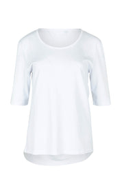 Product shot of The Luxe Pima Cotton Tee in colour White (White), from the front
