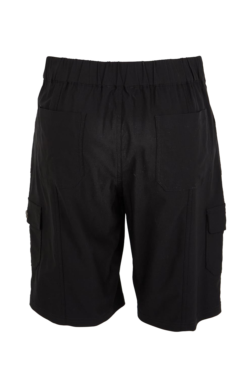 Product shot of the The Utility Shorts  - Black in colour Black, from the back