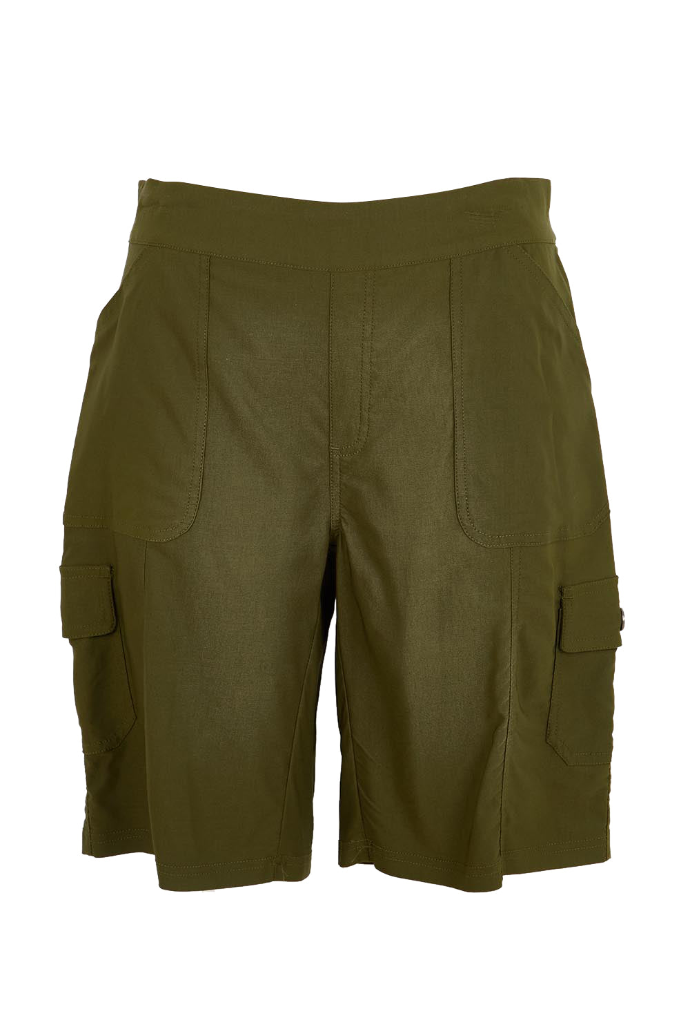 Product shot of the The Utility Shorts  - Olive in colour Olive, from the front
