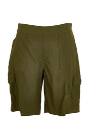 Product shot of the The Utility Shorts  - Olive in colour Olive, from the front