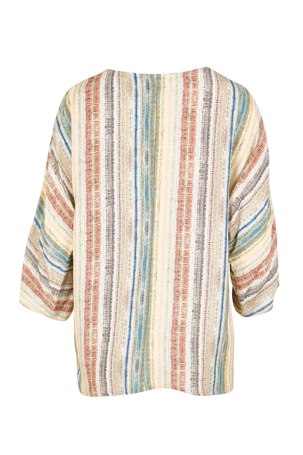 Product shot of the The Woven Easy Wear Tee – Multistrip in colour Multistrip, from the back