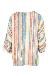 Product shot of the The Woven Easy Wear Tee – Multistrip in colour Multistrip, from the back