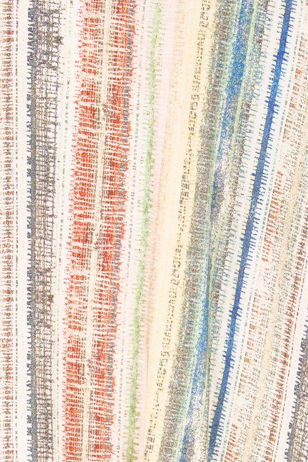 Product shot of the The Woven Easy Wear Tee – Multistrip in colour Multistrip, showing detail