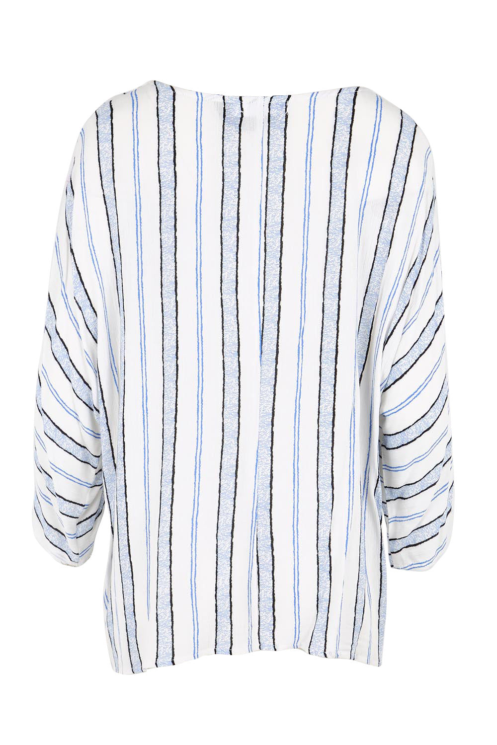 Product shot of the The Woven Easy Wear Tee – Bluewhite in colour Bluewhite, from the back