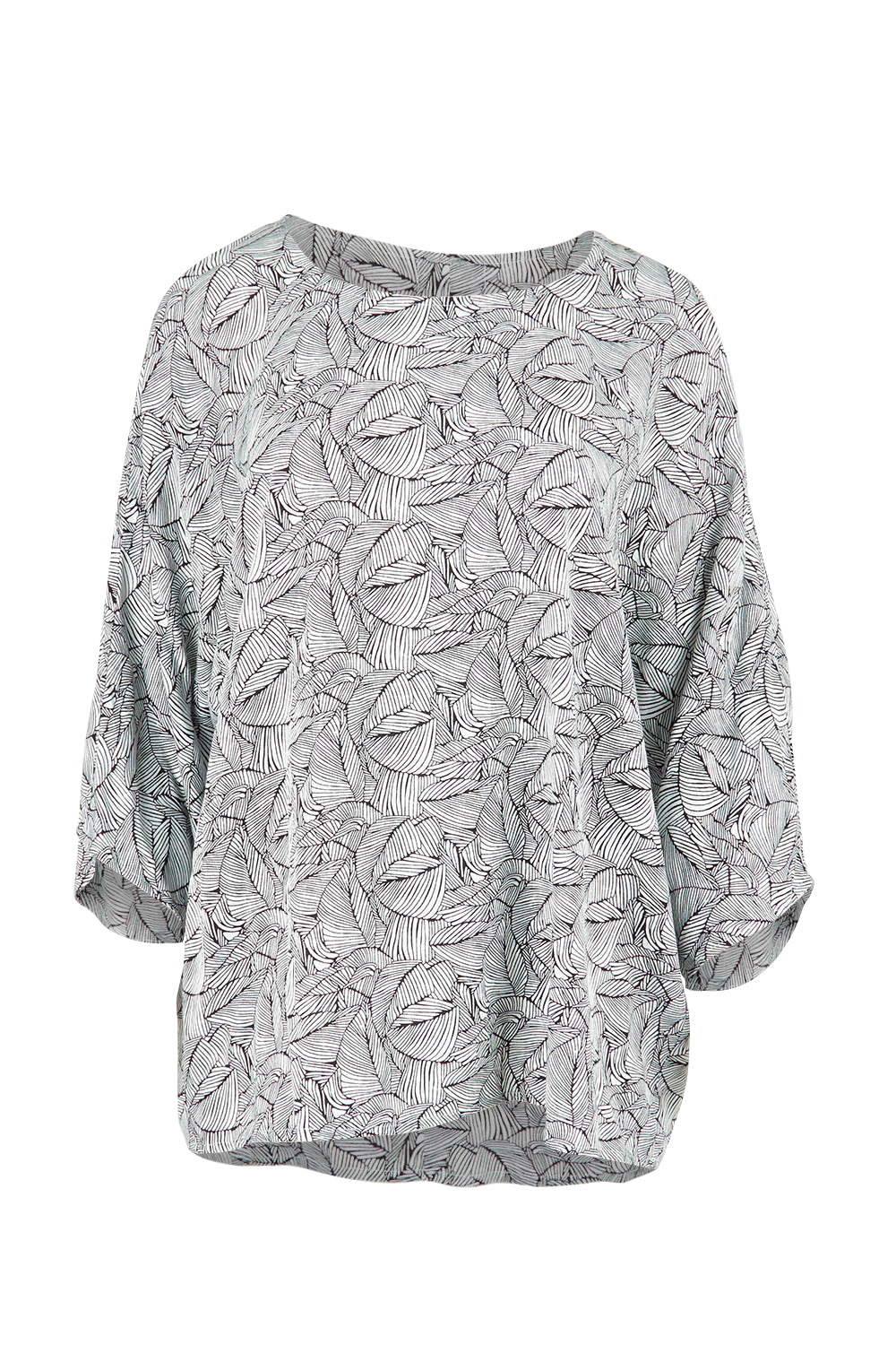 Product shot of The Woven Easywear Tee in colour Blackwhite (White), from the front