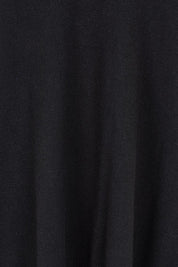 Product shot of The All Season V Neck High Low Tee in colour Black (Black), detail